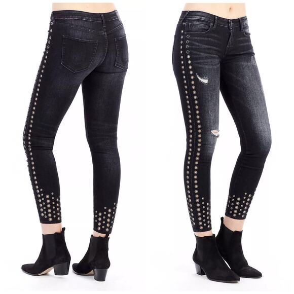 True Religion Women’s 29 Halle Mid Rise Super Skinny Jeans in Rock Solid Wash - Picture 4 of 14